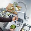 Grohe K7 Professional Mono Sink Mixer with Flexible Pull Out Spray - Brushed Steel