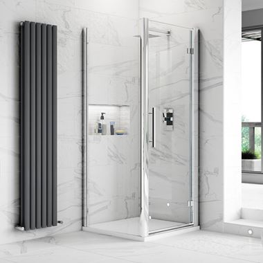 Harbour Alchemy 8mm Easy Clean Hinged Shower Door 800mm & Side Panel 1000mm