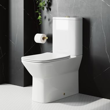 Harbour Alchemy Rimless Close To Wall Close Coupled Toilet & Soft Close Seat