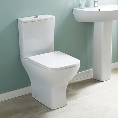 Harbour Alchemy Rimless Close Coupled Toilet & Slim Wrapover Soft Close Seat - 610mm Projection