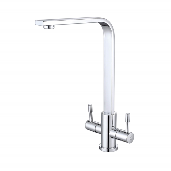 Harbour Alchemy Twin Lever Mono Kitchen Mixer Tap - Polished Chrome