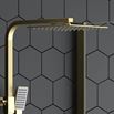 Harbour Rigid Riser Shower Kit, Fixed Square Shower Head & Shower Handset - Brushed Brass