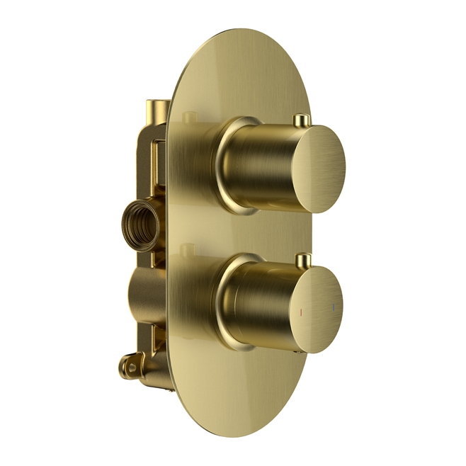 Harbour Clarity Brushed Brass 1 Outlet Thermostatic Concealed Shower Valve