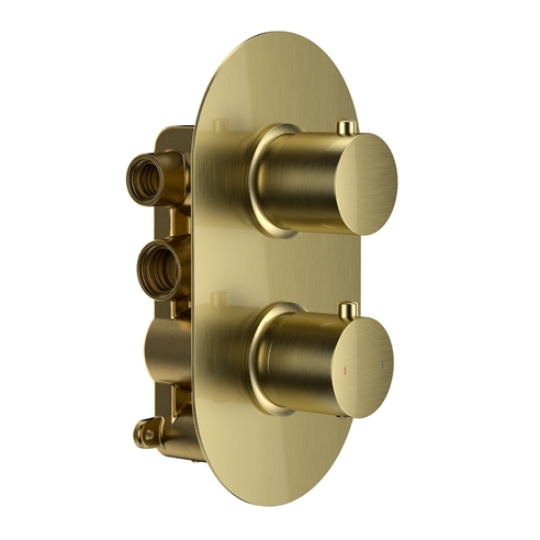 Harbour Clarity Brushed Brass 2 Outlet Thermostatic Concealed Shower Valve