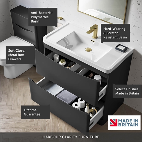 Harbour Clarity 900mm Floorstanding Vanity Unit & Basin