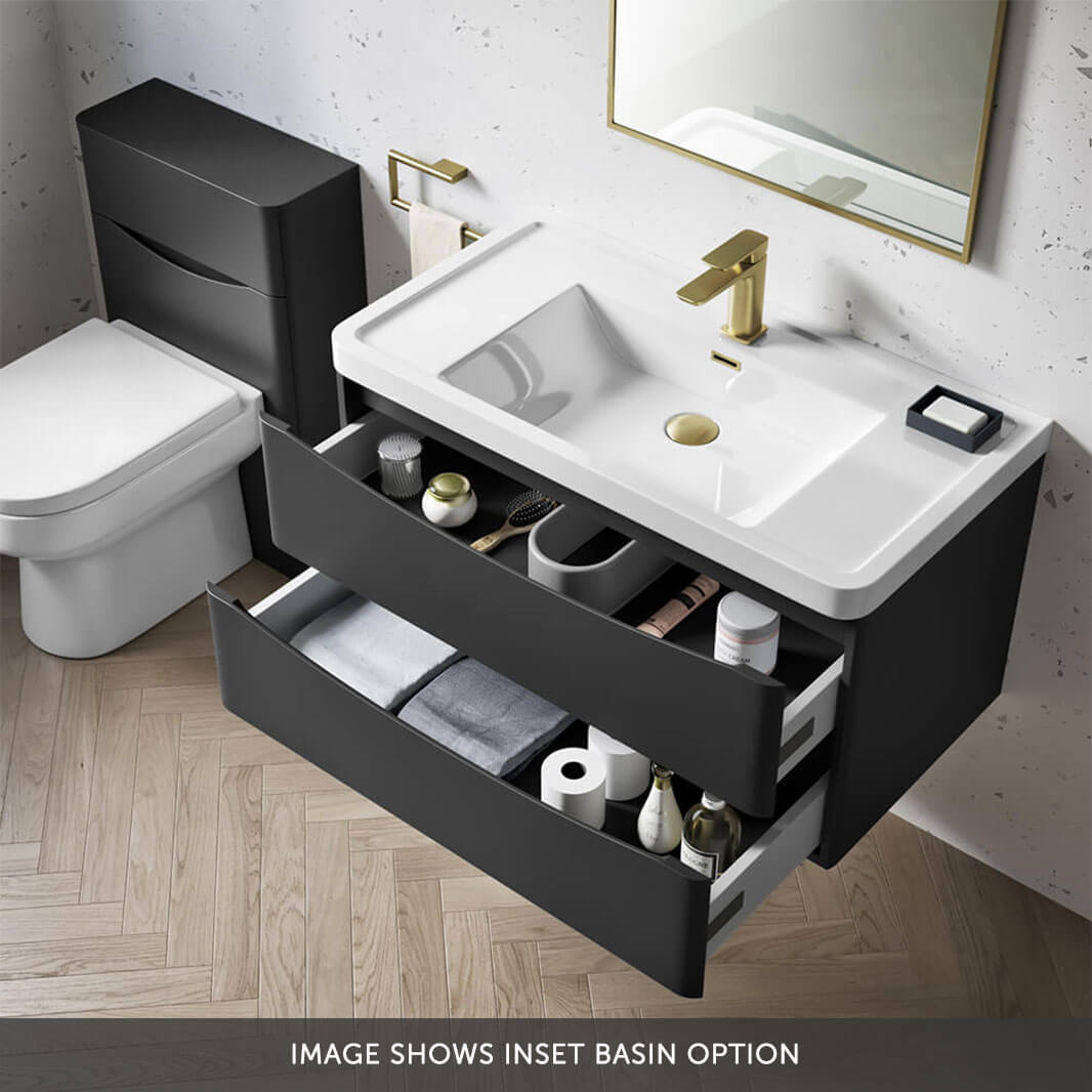 Harbour Clarity 900mm Wall Mounted Vanity Unit & Countertop Tap Warehouse
