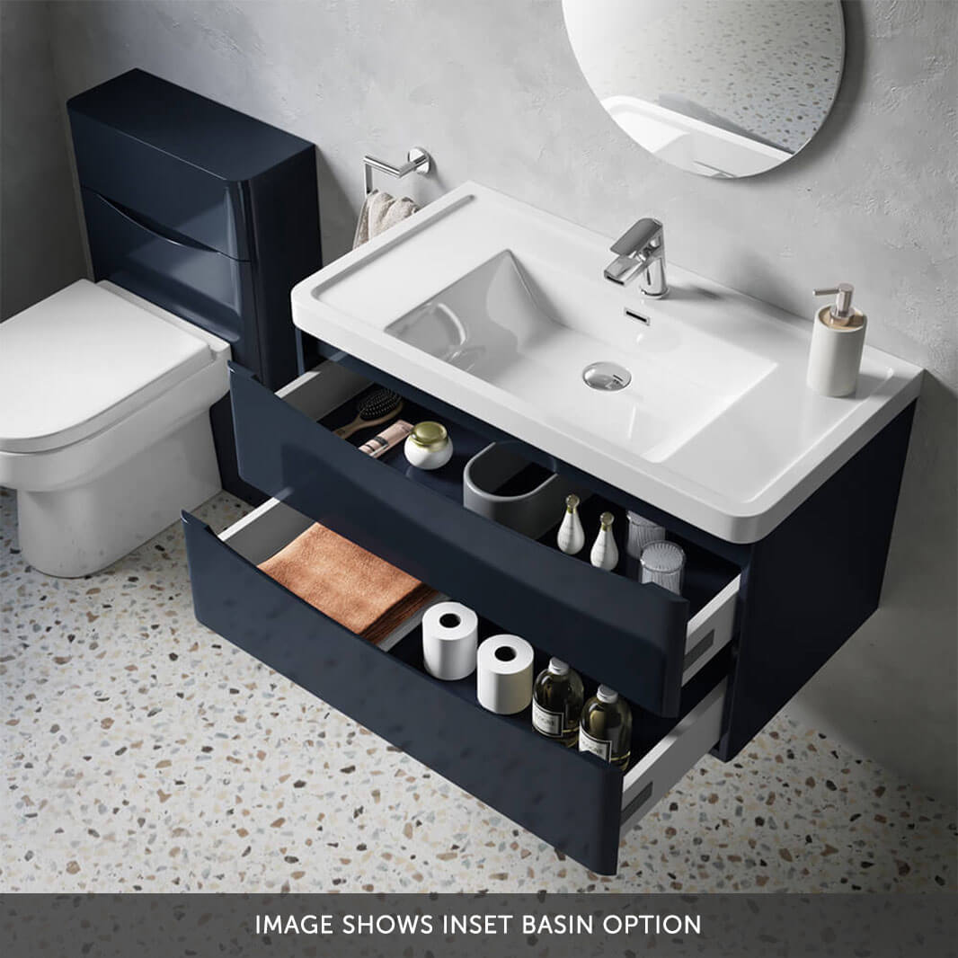 Harbour Clarity 900mm Wall Mounted Vanity Unit & Countertop Tap Warehouse