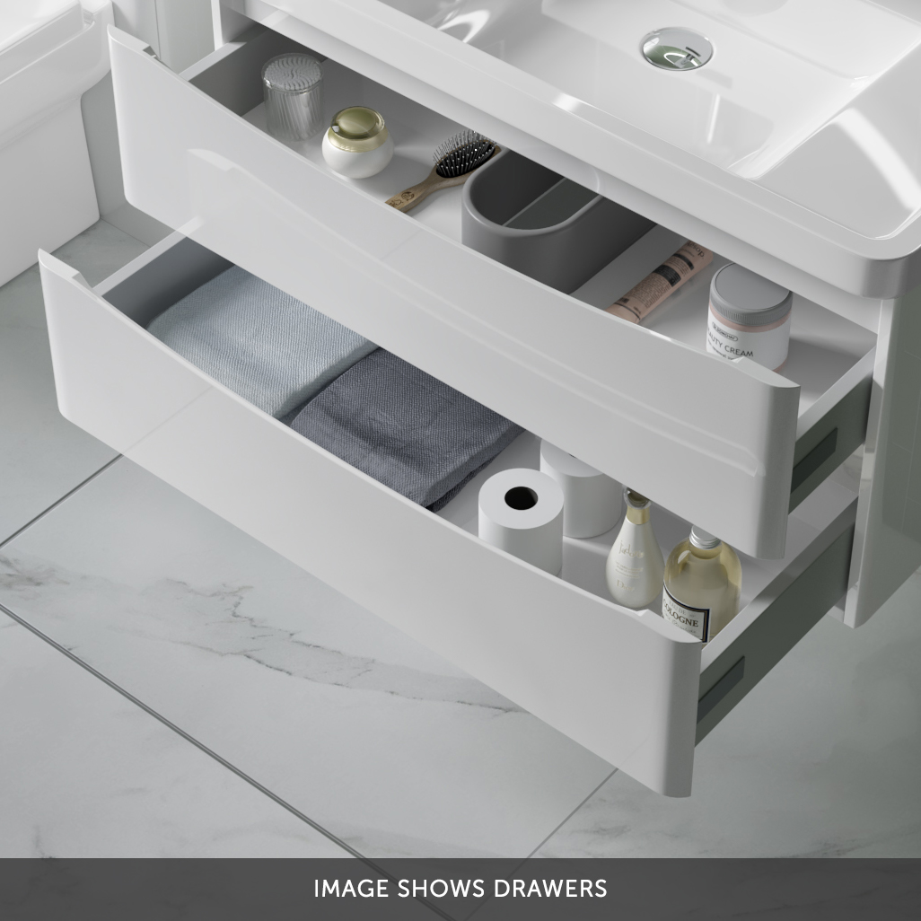 Harbour Clarity 900mm Wall Mounted Vanity Unit & Countertop Tap Warehouse