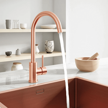 Harbour Clarity Single Lever Mono Kitchen Mixer Tap with Complete Filter Kit - Brushed Copper