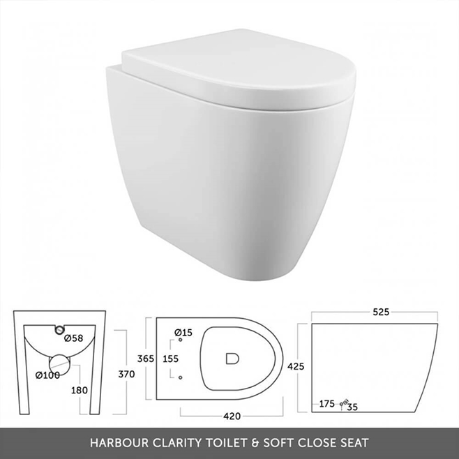 Vellamo Aspire 1100mm 2 Drawer Combination Basin & Toilet Unit with Matt Black Handles & Overflow Cover - Gloss White