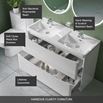 Harbour Clarity 1200mm Floorstanding Vanity Unit & Double Basin - Gloss White