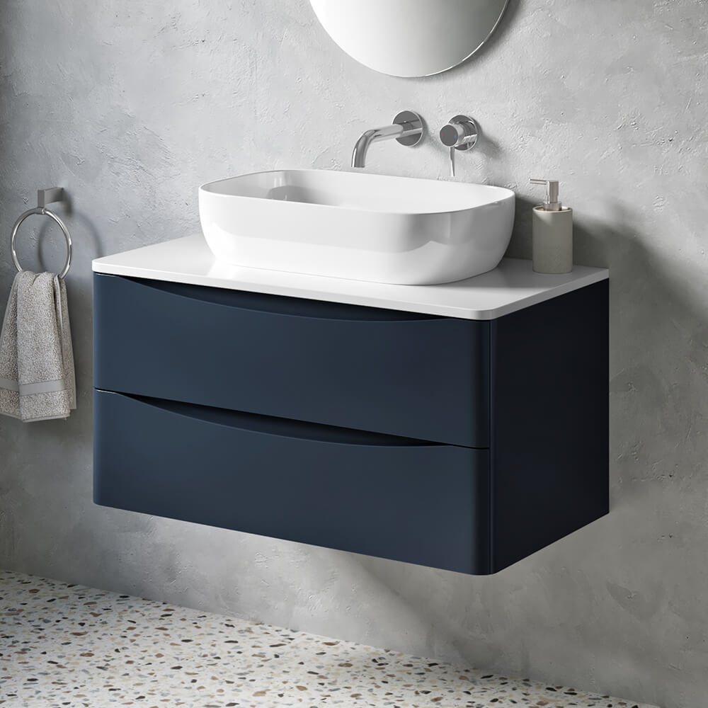 Harbour Clarity 900mm Wall Mounted Vanity Unit & Countertop Tap Warehouse