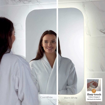 Harbour Clarity LED Bathroom Mirror with Demister Pad - 500 x 700mm
