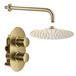 Harbour Clarity Brushed Brass Concealed Shower Valve, Fixed Shower Arm & Head