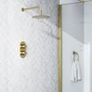 Harbour Clarity Brushed Brass Concealed Shower Valve, Fixed Shower Arm & Head