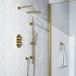 Habour Clarity Brushed Brass Shower Package with 2 Outlet Valve, Fixed Head & Arm and Slide Rail Shower Kit