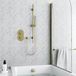 Habour Clarity Brushed Brass Shower Package with 2 Outlet Valve, Slide Rail Kit and Overflow Bath Filler