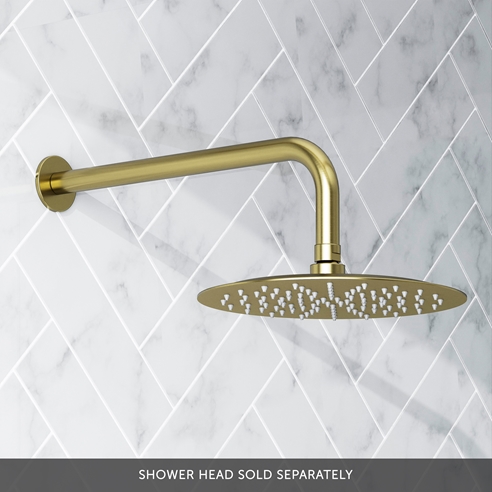 Harbour Clarity 310mm Brushed Brass Round Shower Arm