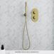 Harbour Clarity Round Shower Handset with Wall Outlet & Hose - Brushed Brass