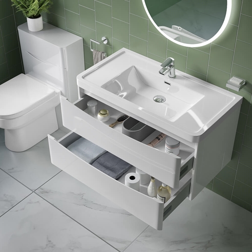 Harbour Clarity 900mm Wall Mounted Vanity Unit & Basin