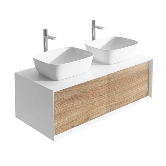 Harbour Scene 1200mm Wall Mounted, Wooden Vanity Unit With Countertop Sink