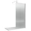 Harbour Contour Fluted Polished Chrome Glass Screen for Walk in Shower & Wetrooms - 800mm