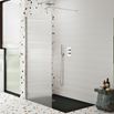 Harbour Contour Fluted Polished Chrome Glass Screen for Walk in Shower & Wetrooms - 800mm