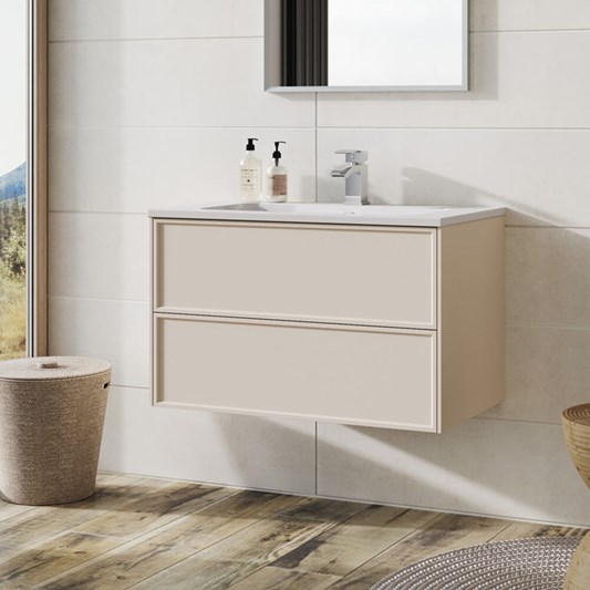 Harbour Form 800mm Wall Mounted Vanity Unit & Basin - French Blush