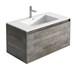 Harbour Substance 900mm 1 Drawer Wall Mounted Vanity Unit & White Basin - Metallic Effect