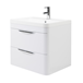 Harbour Grace 600mm Wall Mounted Vanity Unit with Polymarble Basin - White Gloss