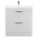 Harbour Grace 800mm Floor Standing Vanity Unit with Polymarble Basin - White Gloss