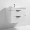 Harbour Grace 800mm Wall Mounted Vanity Unit with Polymarble Basin - White Gloss
