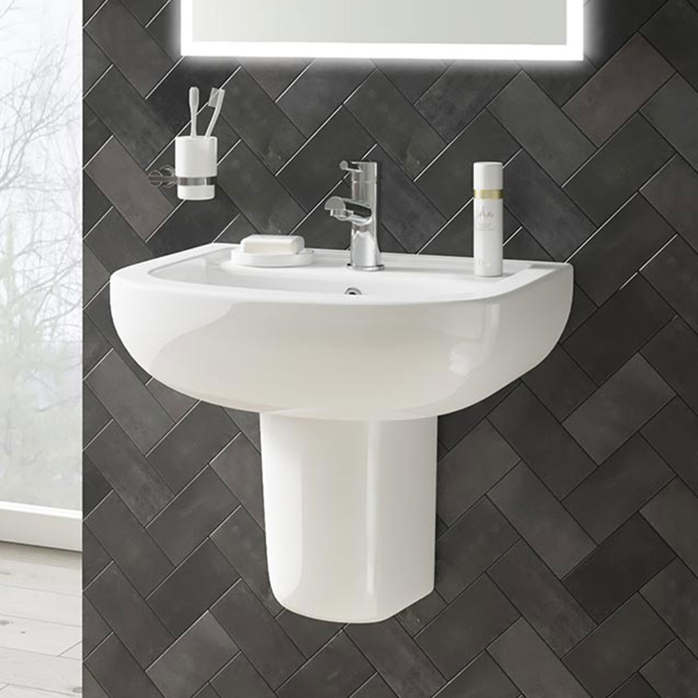 Harbour Grace 550mm 1 Tap Hole Basin Semi Pedestal Tap Warehouse