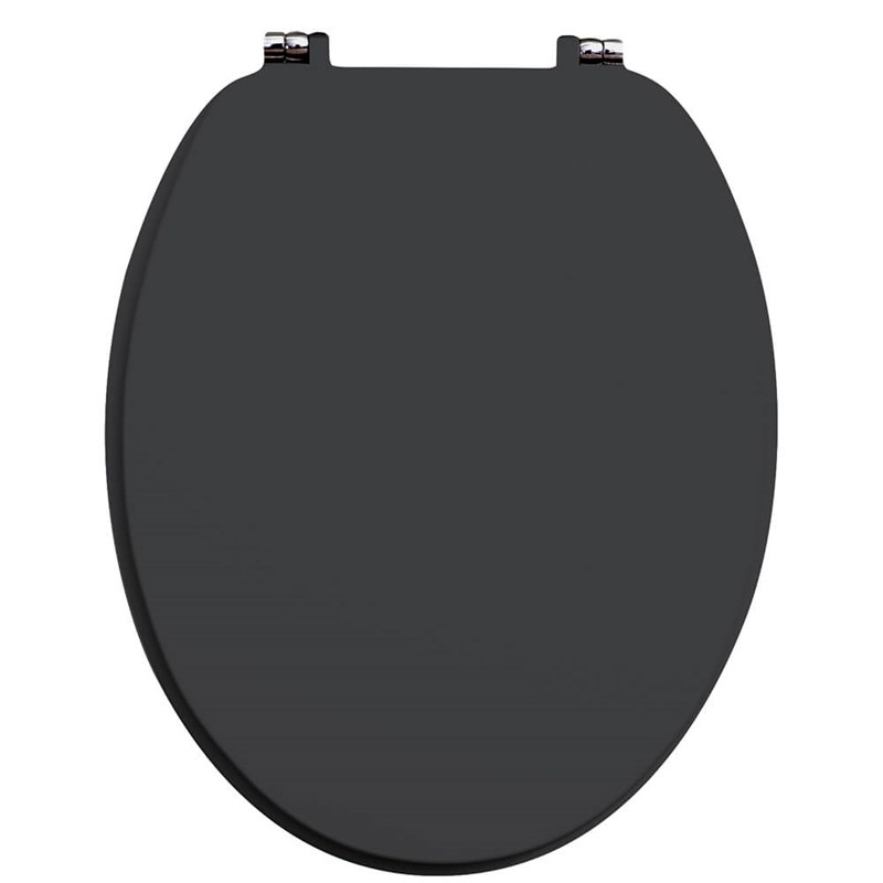Harbour Matt Graphite Grey Vinyl Wrapped Soft Close Wooden Toilet Seat
