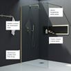 Harbour i10 10mm Easy Clean 2m Tall 700mm Wetroom Panel - Brushed Brass