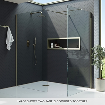 Harbour i10 10mm Easy Clean 2m Tall Wetroom Panel - Brushed Brass