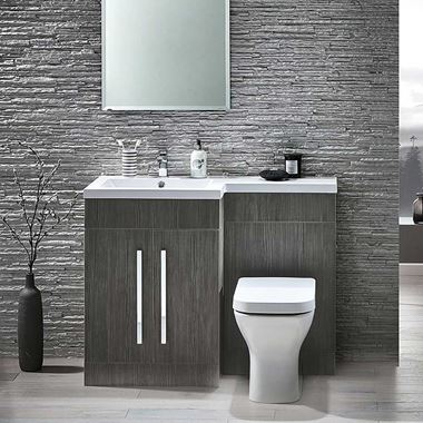 Harbour Icon 1100mm Combination Bathroom Toilet & Sink Unit - Avola Grey