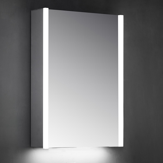 Bathroom Mirror Cabinets Harbour Icon Single Door LED Bathroom Mirror Cabinet with Shaver Socket -  700 x 500mm | Tap Warehouse