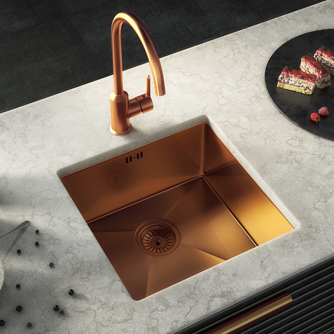 Harbour Icon Single Lever Mono Kitchen Mixer Tap - Brushed Copper