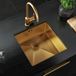 Vellamo Designer Single Bowl Inset/Undermount Brushed Gold Stainless Steel Kitchen Sink & Waste - 440 x 440mm