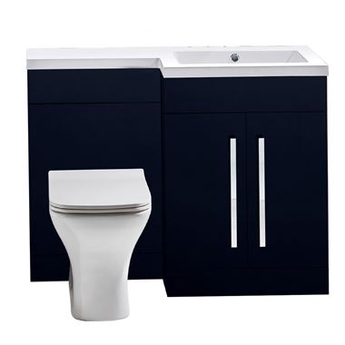 Harbour Icon 1100mm Spacesaving Combination Bathroom Toilet & Sink Unit - Indigo Blue