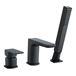 Harbour Status Matt Black 3 Hole Bath Mixer with Pull Out Handset