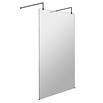Harbour Status 8mm Matt Black Easy Clean Freestanding Walk In Panel & Two Support Arms