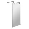 Harbour Status 8mm Matt Black Easy Clean Freestanding Walk In Panel & Two Support Arms