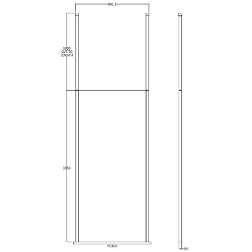 Harbour Alchemy 8mm Easy Clean Walk In Panel & Two Ceiling Posts
