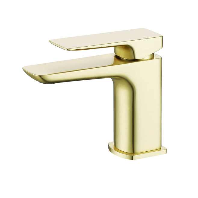 Harbour Status Brushed Brass Mini Cloakroom Basin Mixer Tap & Waste