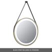 Harbour Status LED Illuminated Brushed Brass Round Mirror with Demister Pad, Colour Change Lights & Strap - 600mm