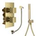 Habour Status Brushed Brass Shower Package with 2 Outlet Valve, Wall Shower Kit and Overflow Bath Filler