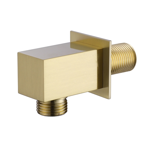 Harbour Status Square Brushed Brass Wall Outlet & Elbow