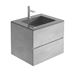 Harbour Substance 600mm 2 Drawer Wall Mounted Vanity Unit & Black Basin - Concrete Effect